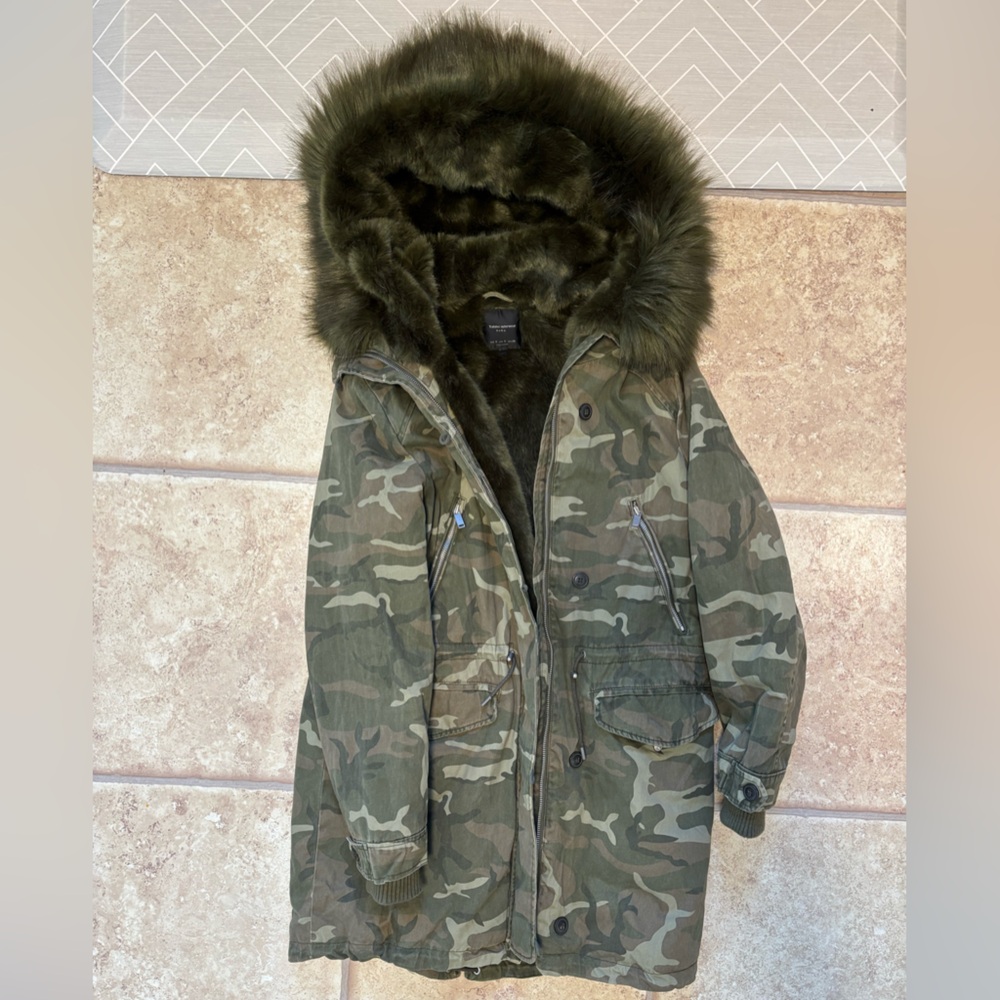 Zara Green Coat with functional strap